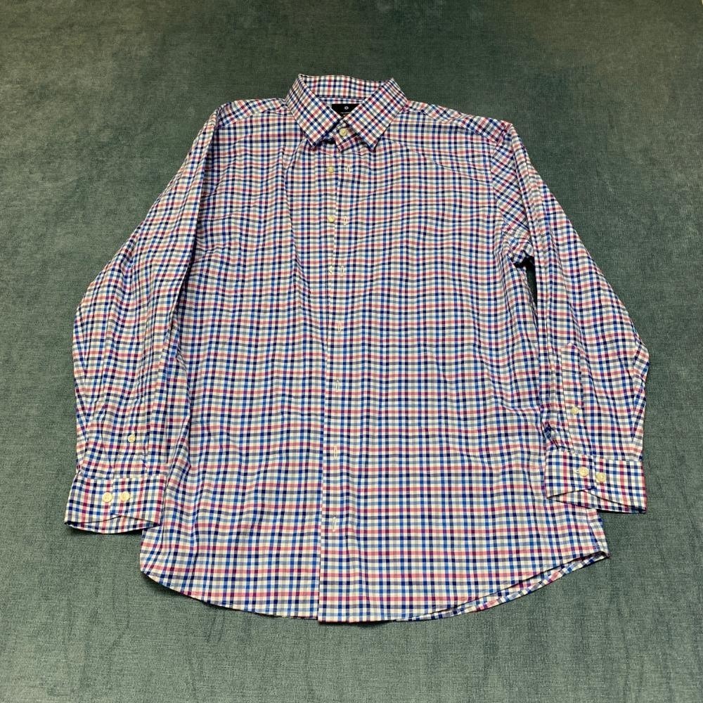Ben Sherman Tailoring Dress Shirt Men XL 17/17.5 Multicolor Gingham Plaid Formal